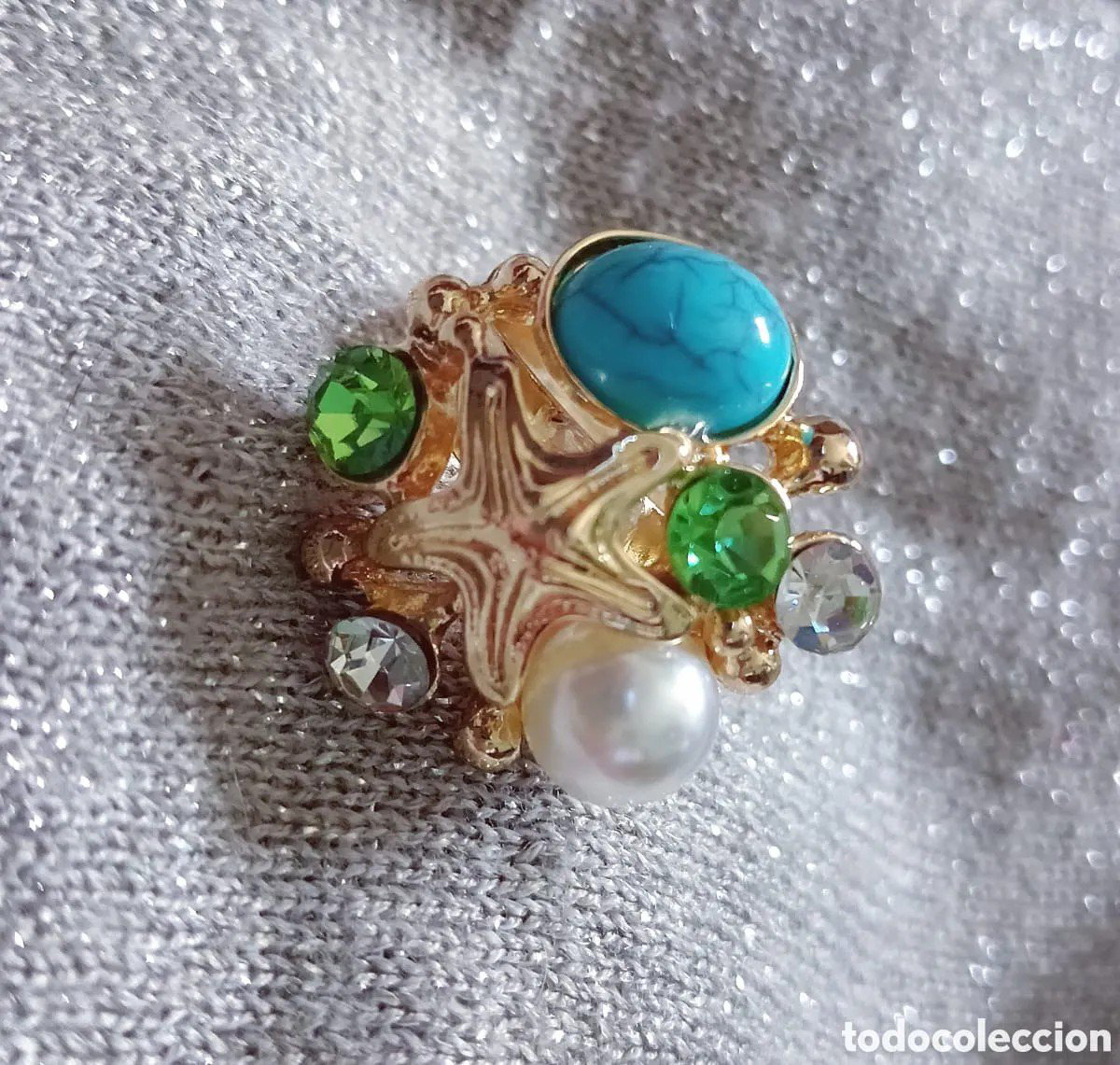 Ocean Pattern Marine Style Open Ring | PSE-M869