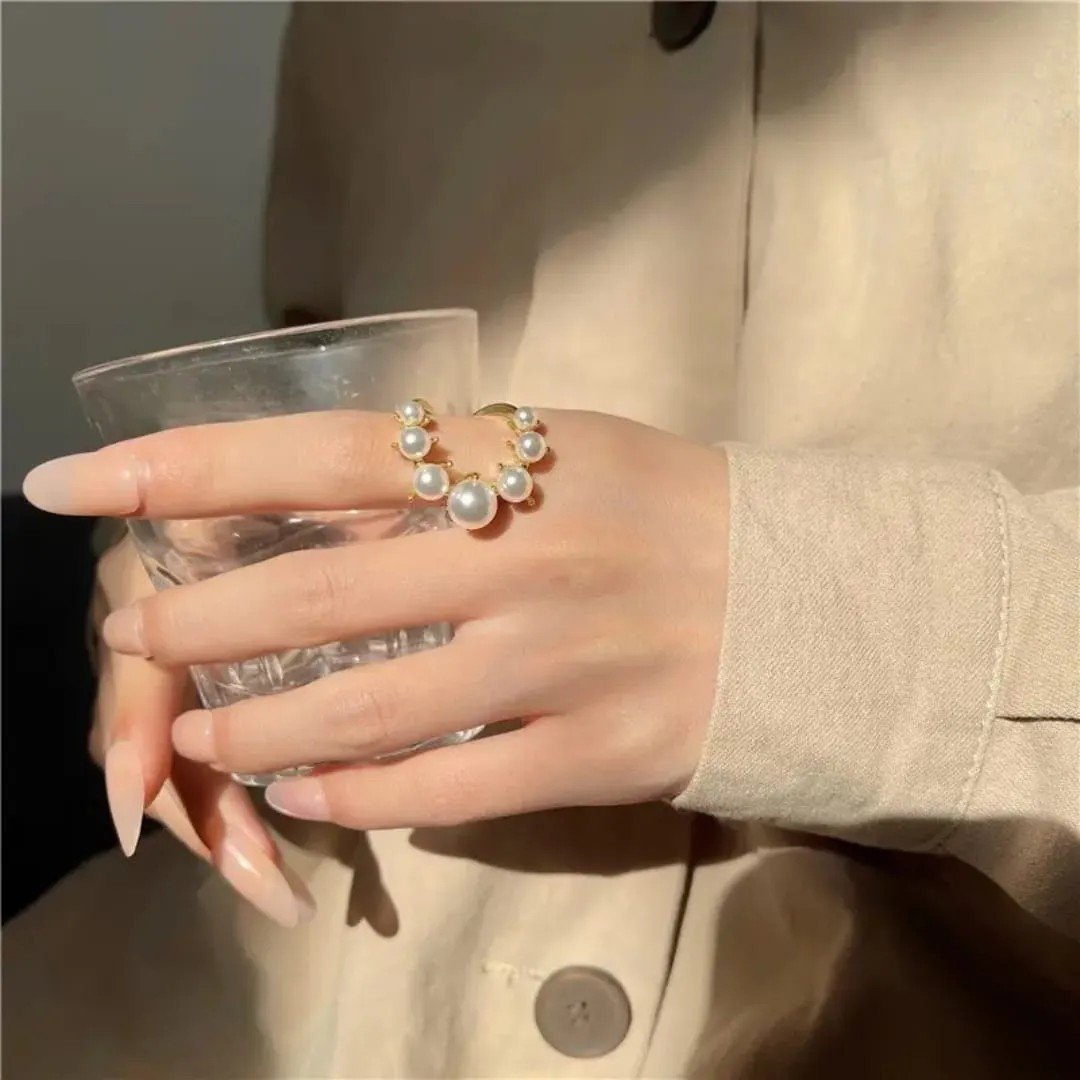 Ocean Pattern Marine Style Open Ring | PSE-M869