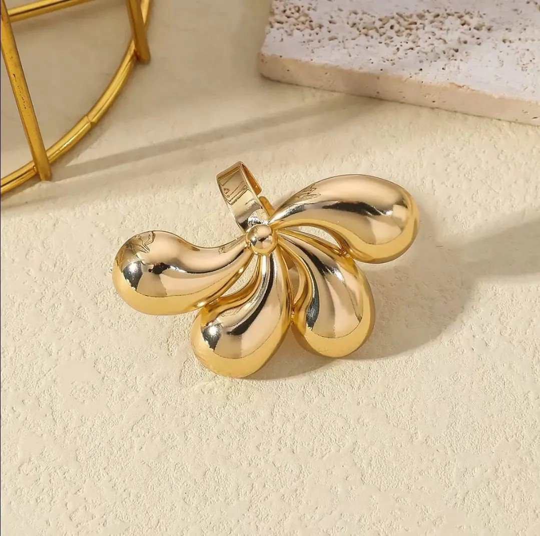 Women's Leaf Shape Smooth Surface Simple Geometry Vintage Open Ring | PSE-M886