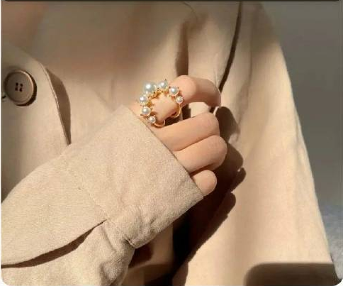 White Double Layer Pearl Ring | PSE-M916