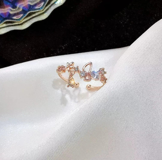 Floral Double-Layer Open Ring | PSE-M928