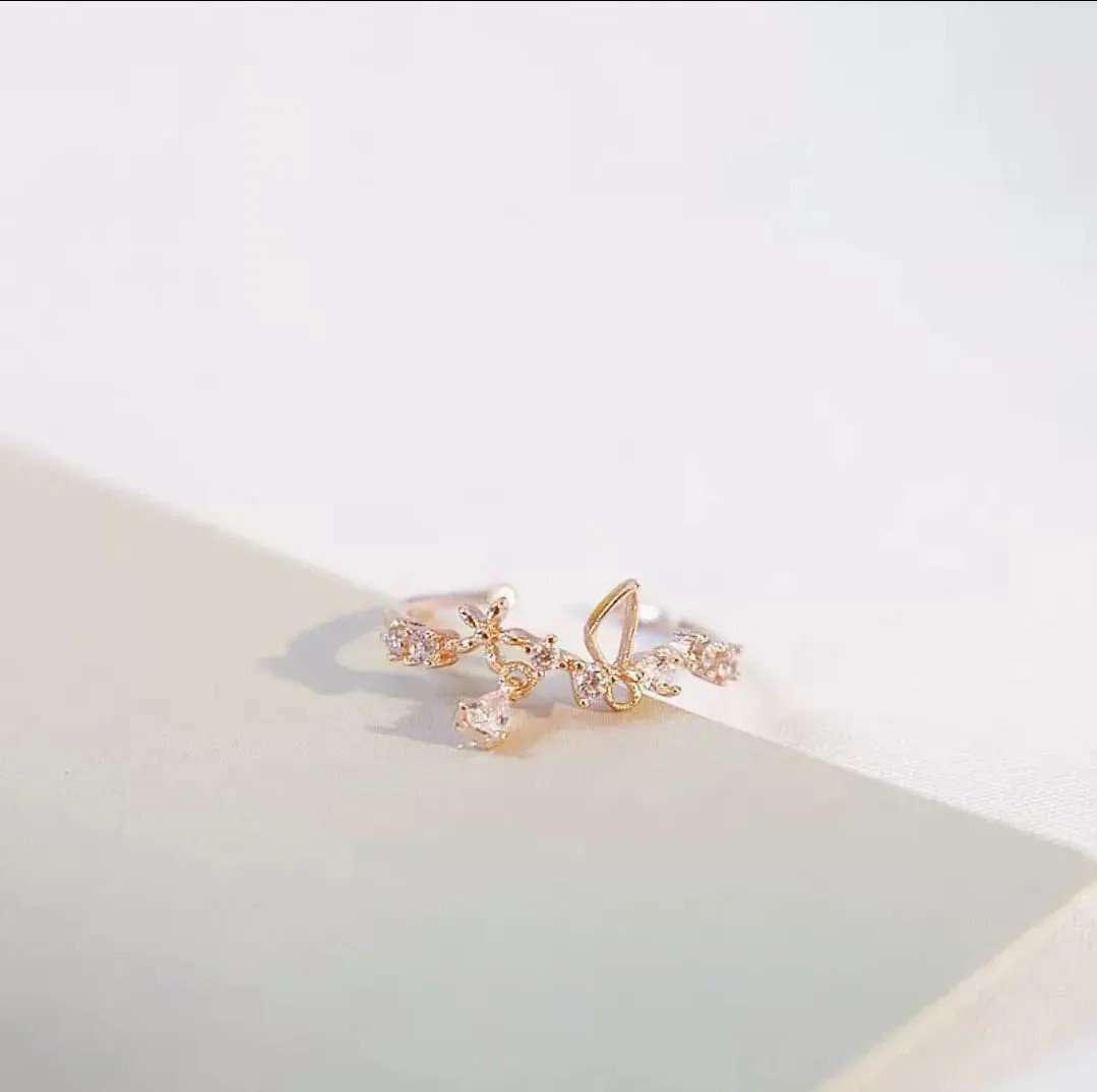 Floral Double-Layer Open Ring | PSE-M928