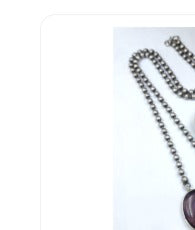 Aurex Silver Drop Necklace Set – Design 32 (Amethyst)