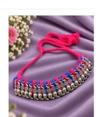 Aurex Adjustable Silver Peacock Thread Necklace – Design 4