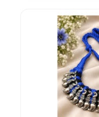 Aurex Adjustable Silver Peacock Thread Necklace – Design 5