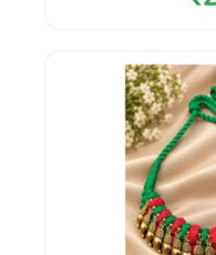 Aurex Gold Plated Leaf Thread Necklace – Design 8