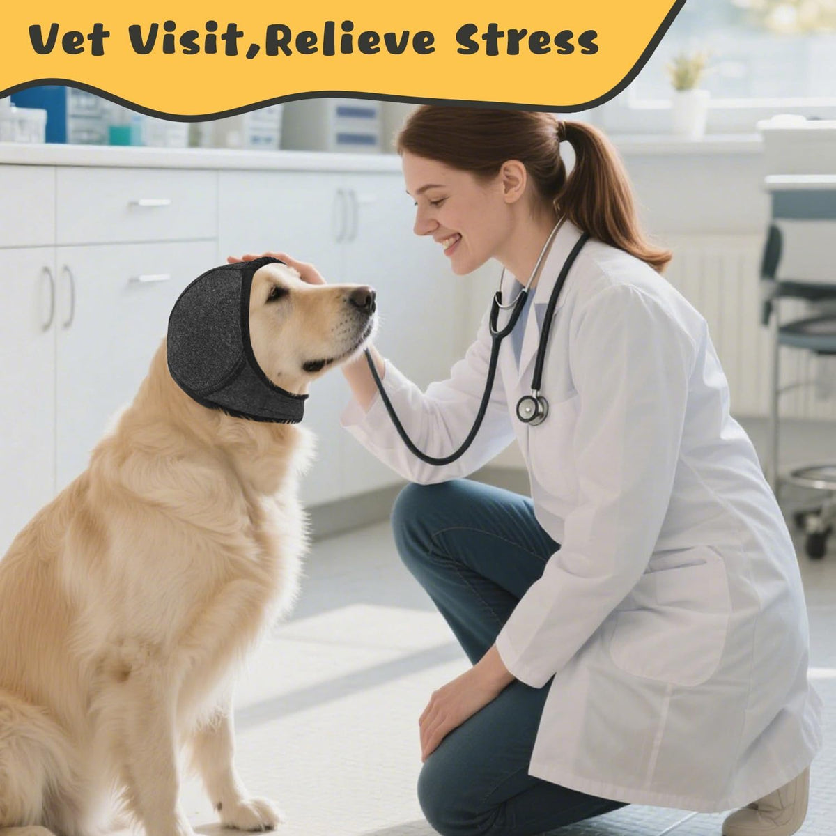 Dog Calming Noise-Canceling & Anxiety Relief Head Wrap