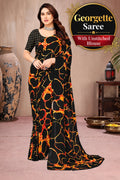 Tie and Dye Poly Georgette Leheriya Saree