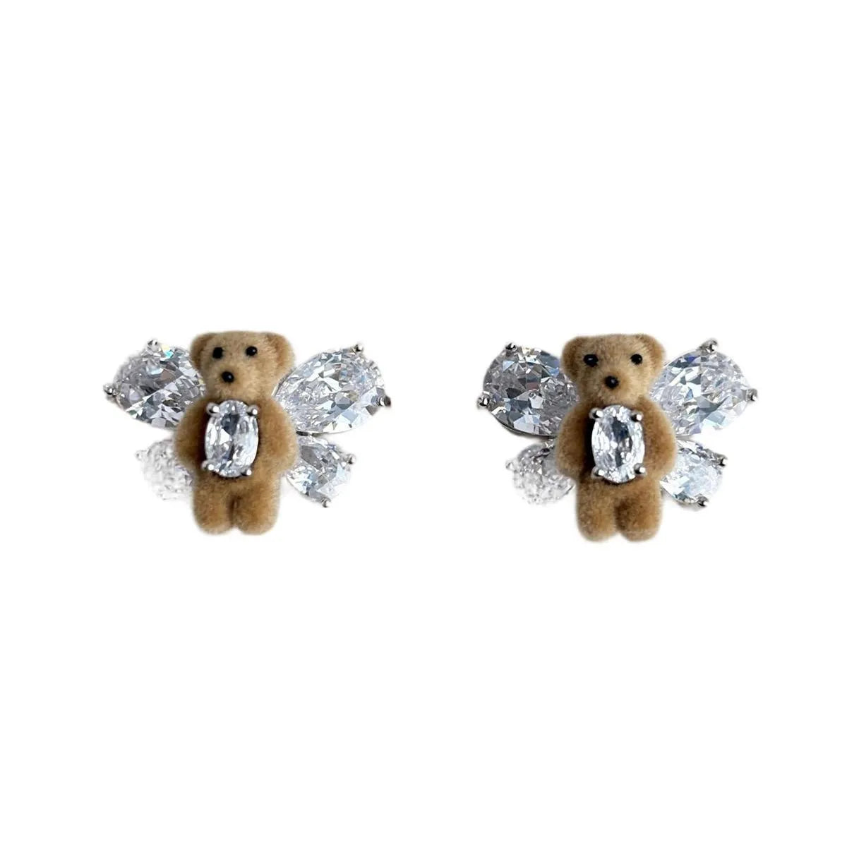 Crystal Teddy Bear Statement Earrings M1350