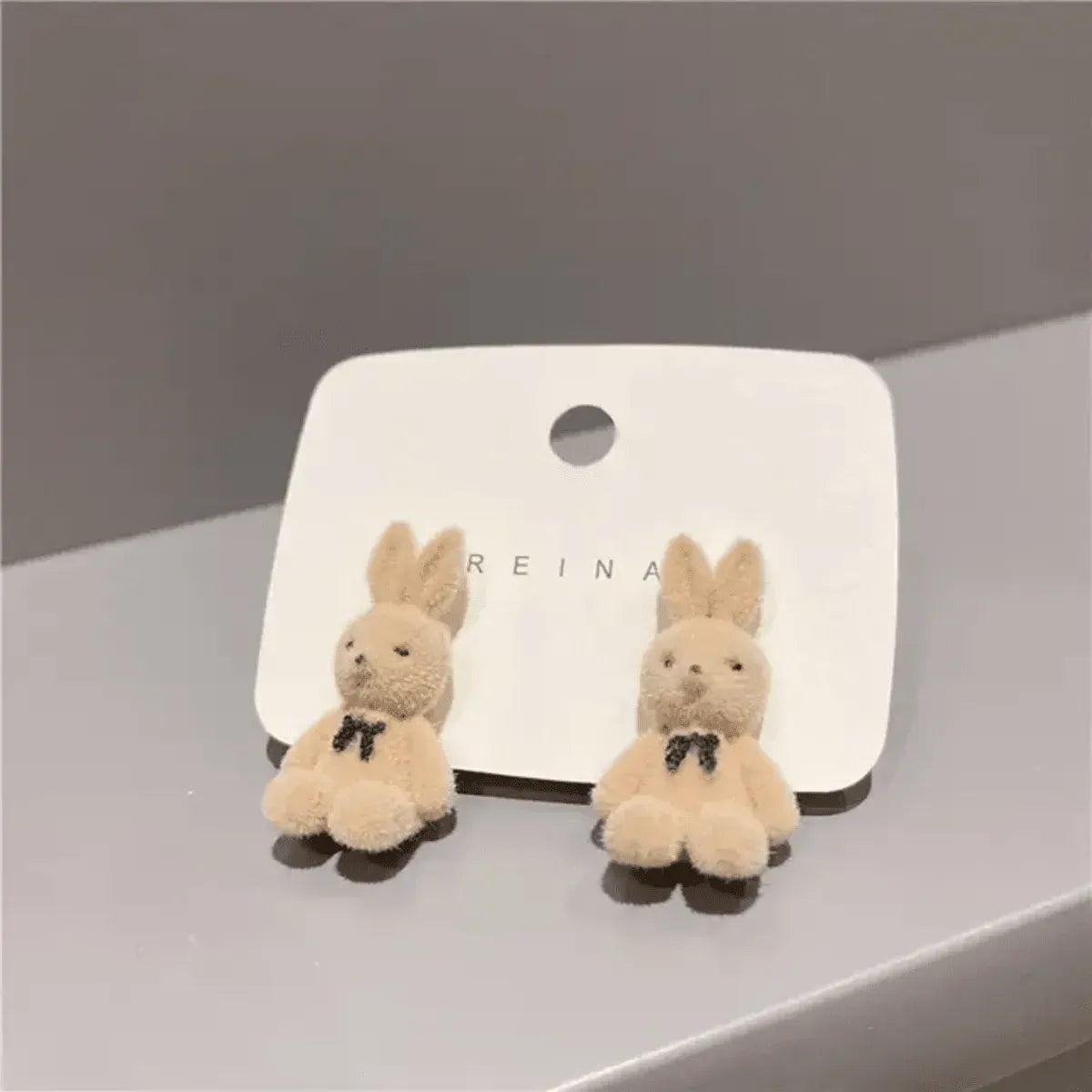 Adorable Plush Bunny Drop Earrings – Cute & Aesthetic Statement Jewellery M146