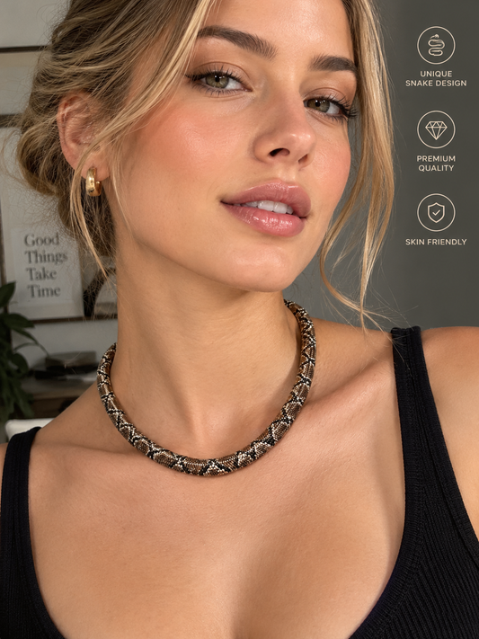 The Viral Snake Necklace – Statement Snake Chain
