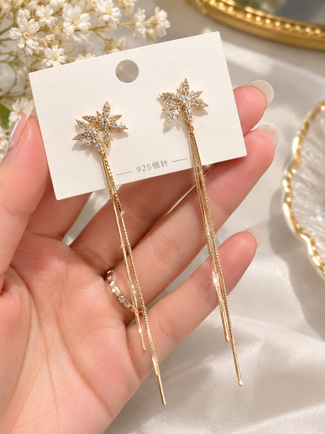 Korean Star Shape Double Layer Long Drop Earrings – M13