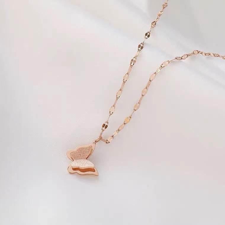 Butterfly Rose Gold Necklace