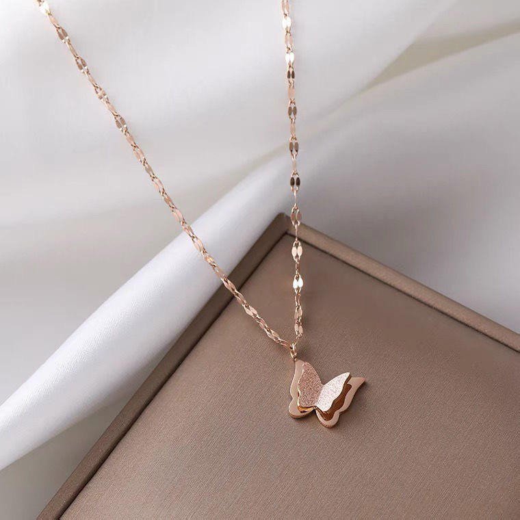 Butterfly Rose Gold Necklace