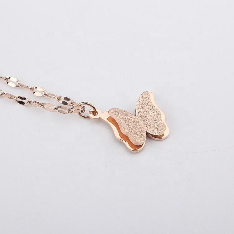Butterfly Rose Gold Necklace