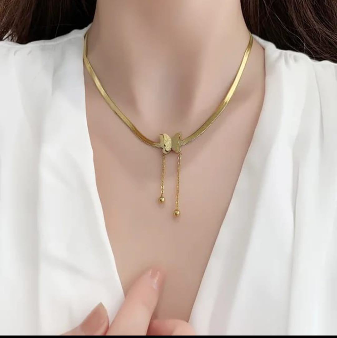 Gold-Plated Anti Tarnish Butterfly Theme Necklace