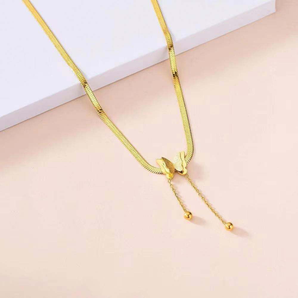 Gold-Plated Anti Tarnish Butterfly Theme Necklace
