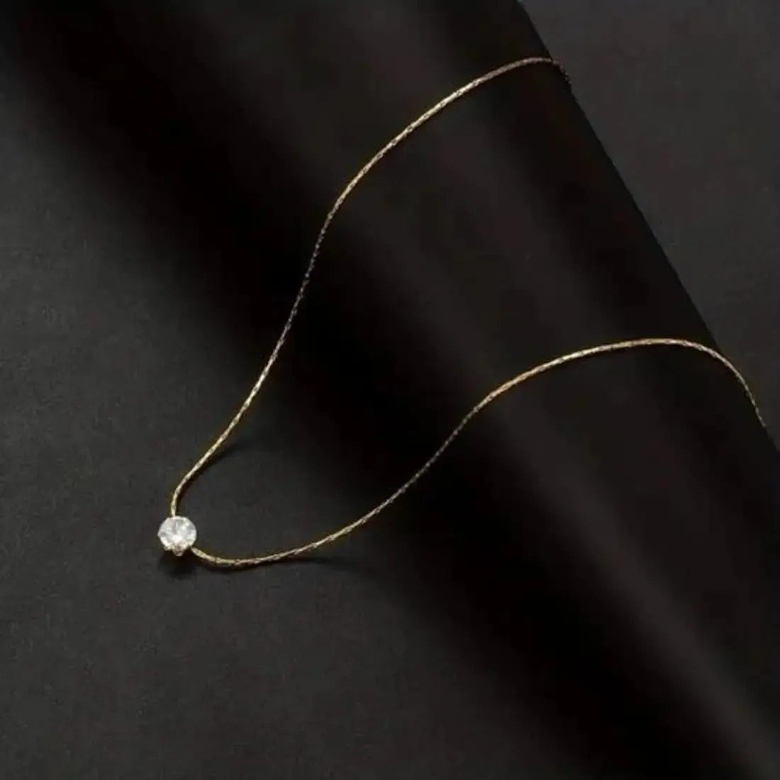 Anti Tarnish Round Stone Necklace