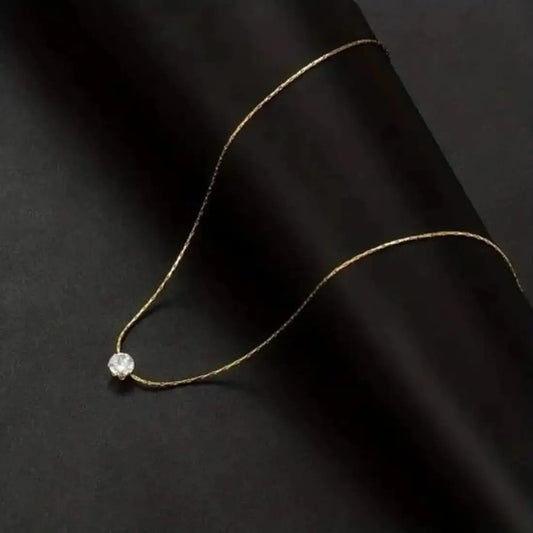 Anti Tarnish Round Stone Necklace