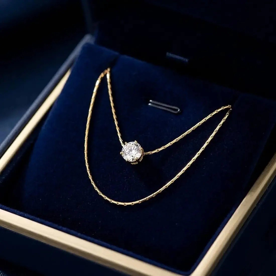 Anti Tarnish Round Stone Necklace