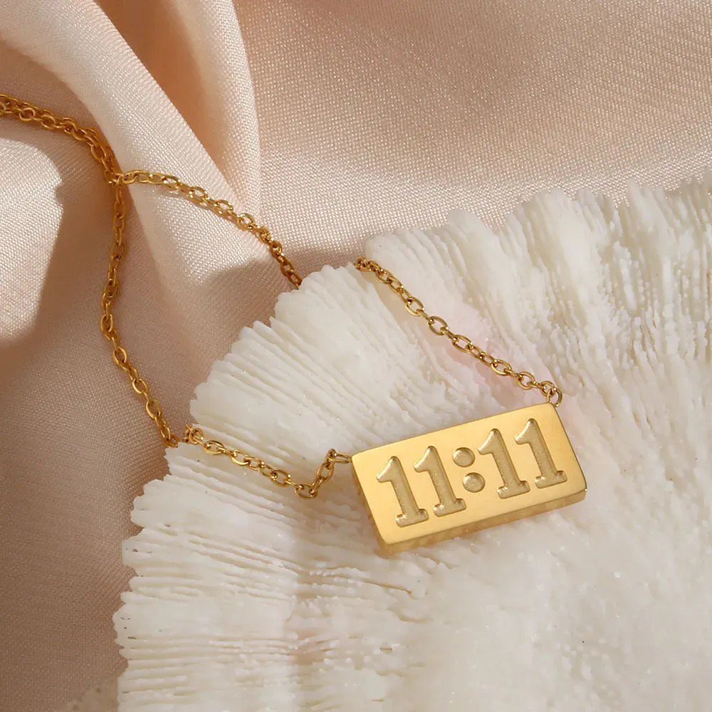 Gold-Plated 11:11 Angel Number Pendant Necklace - view 2