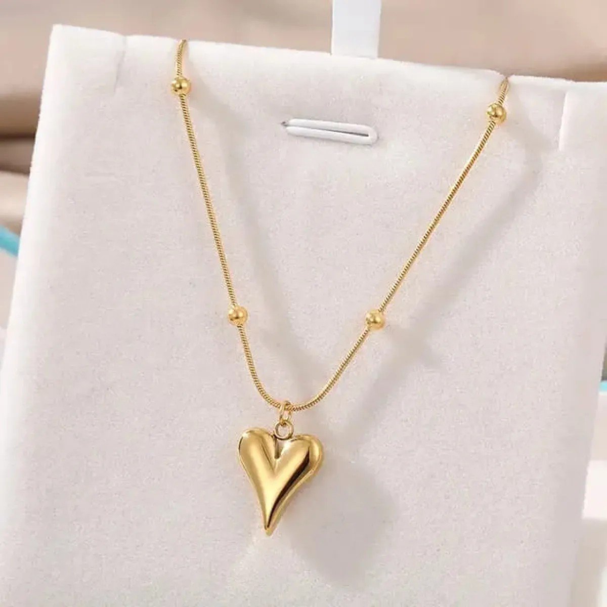 Cute Love Heart Pendant Necklace, Anti Tarnish - view 1