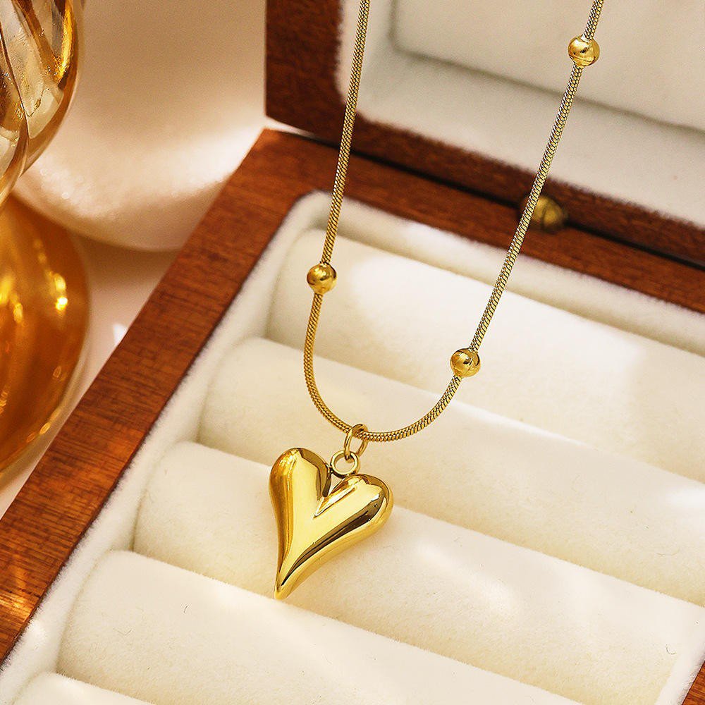 Cute Love Heart Pendant Necklace, Anti Tarnish - view 4