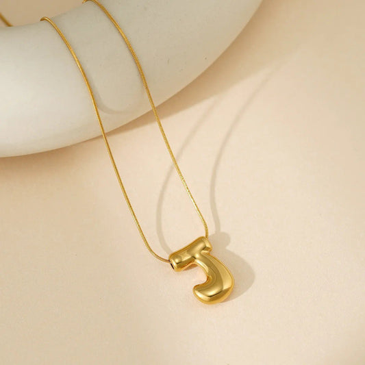 Gold Letter J Chain Necklace