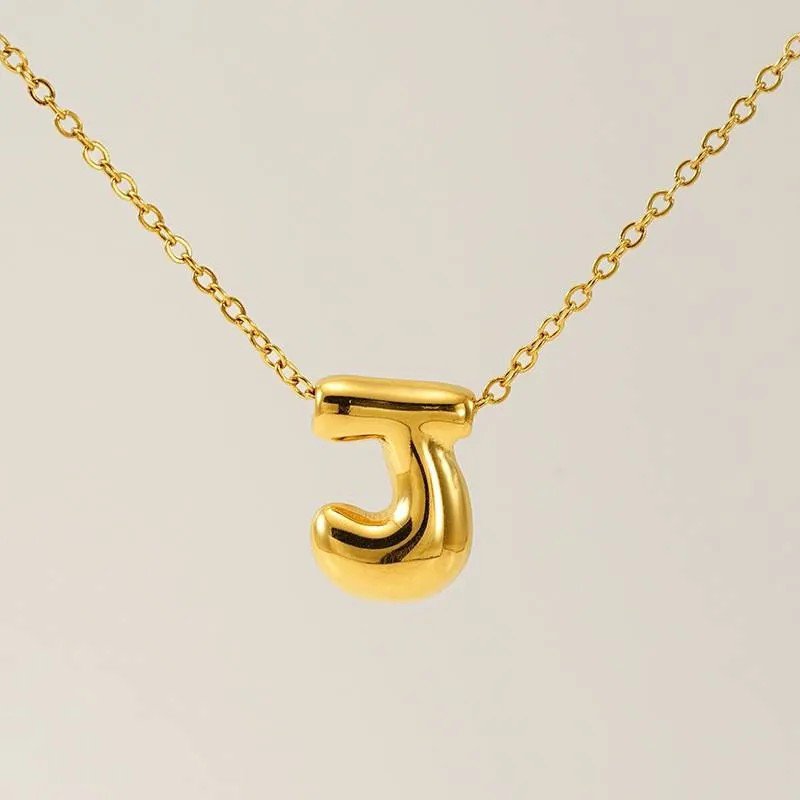 Gold Letter J Chain Necklace