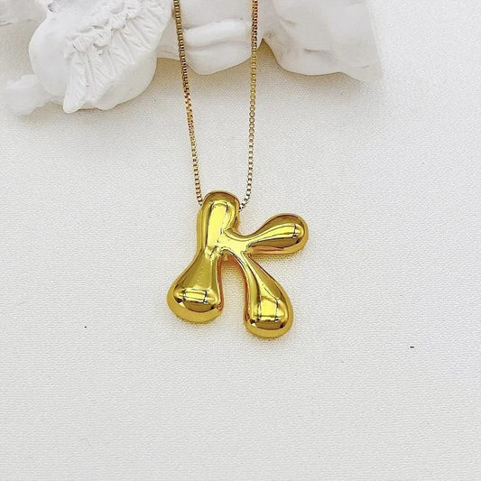 Gold Letter K Chain Necklace