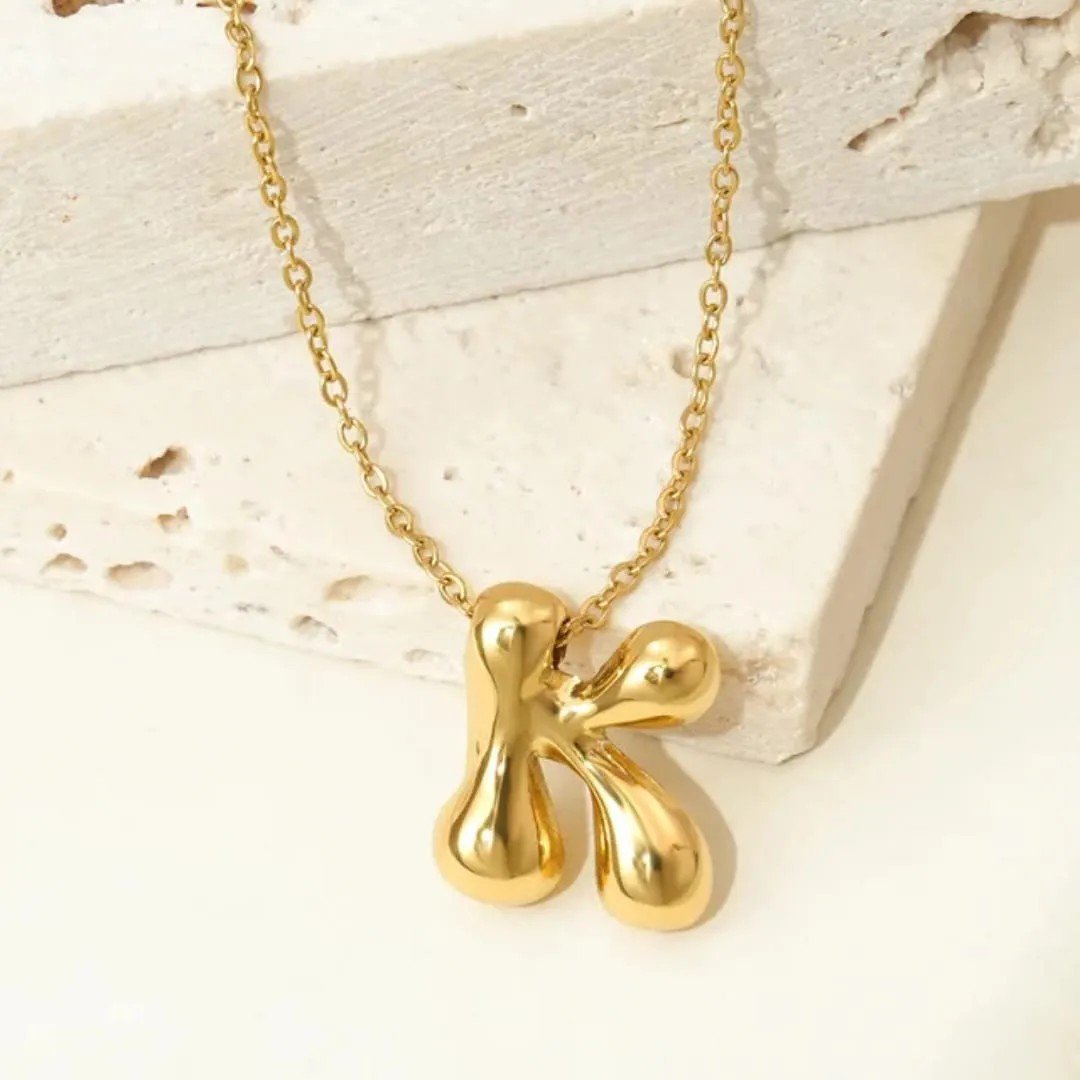 Gold Letter K Chain Necklace
