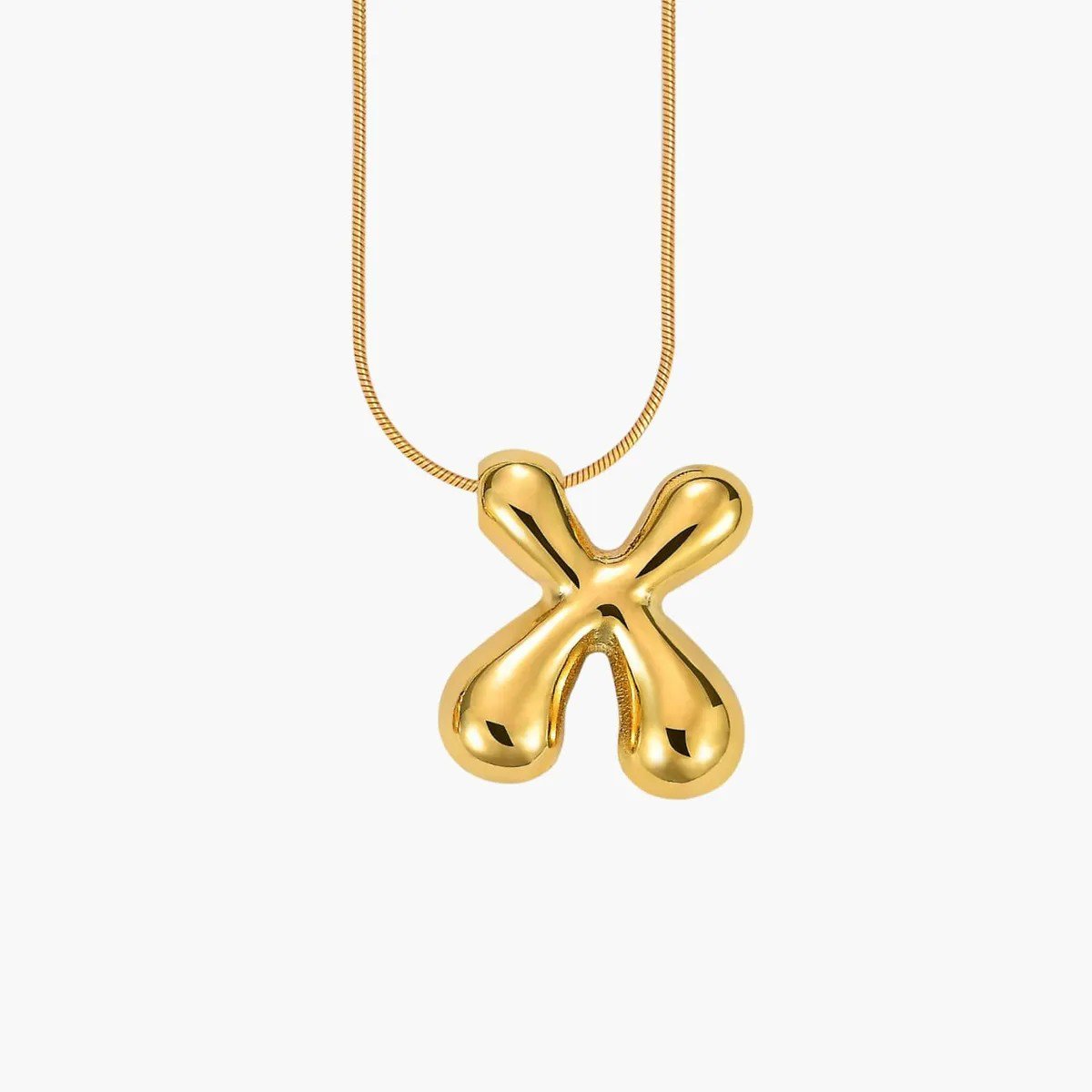 Gold Letter X Chain Necklace