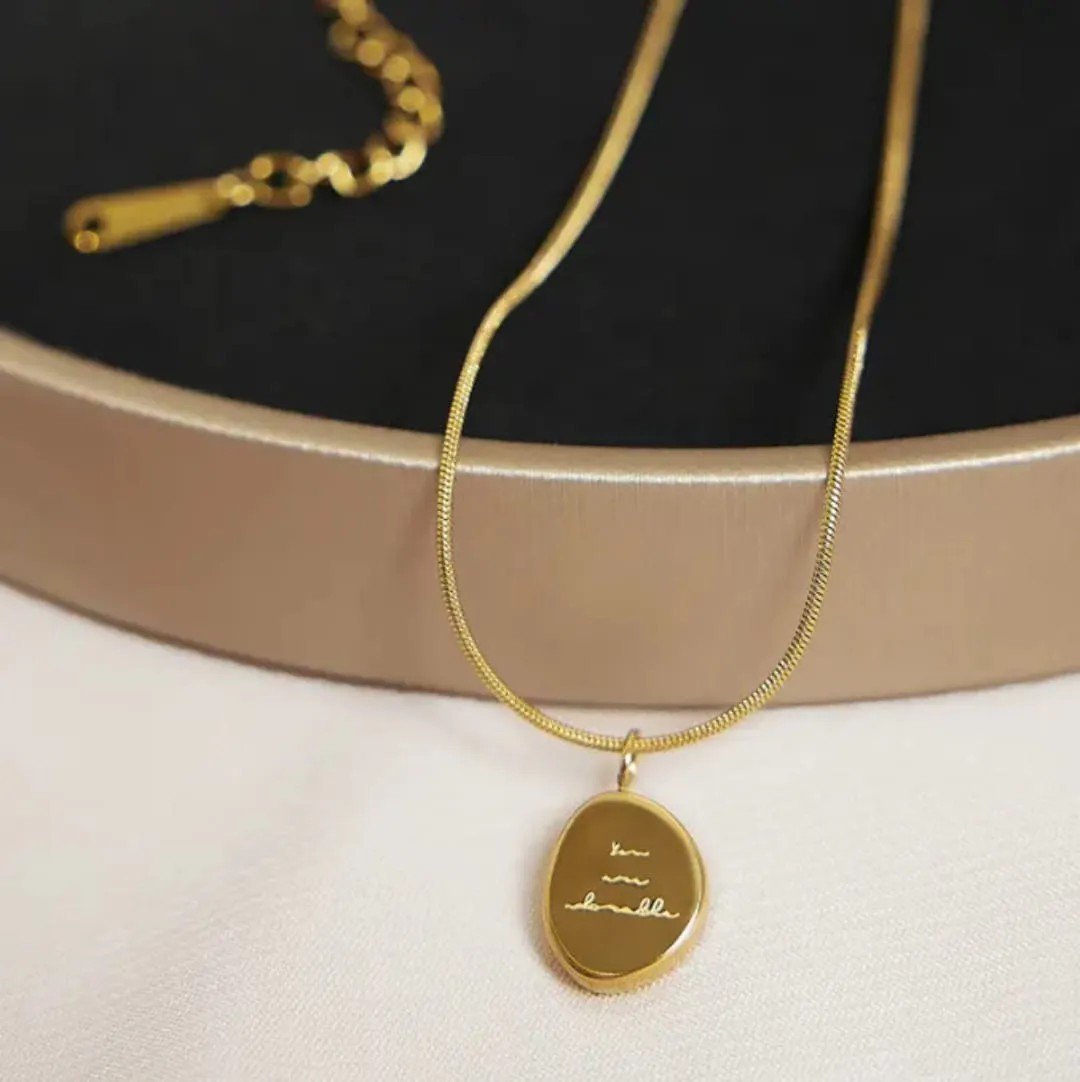 Anti-Tarnish Stainless Steel Letter Pendant Necklace - view 1