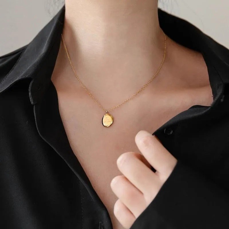 Anti-Tarnish Stainless Steel Letter Pendant Necklace - view 4
