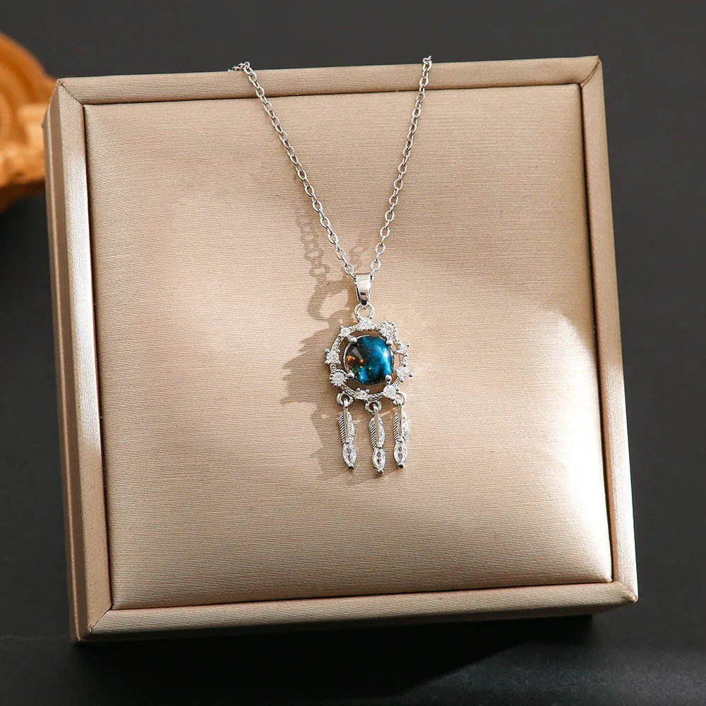 Galaxy Moon Pendant Necklace