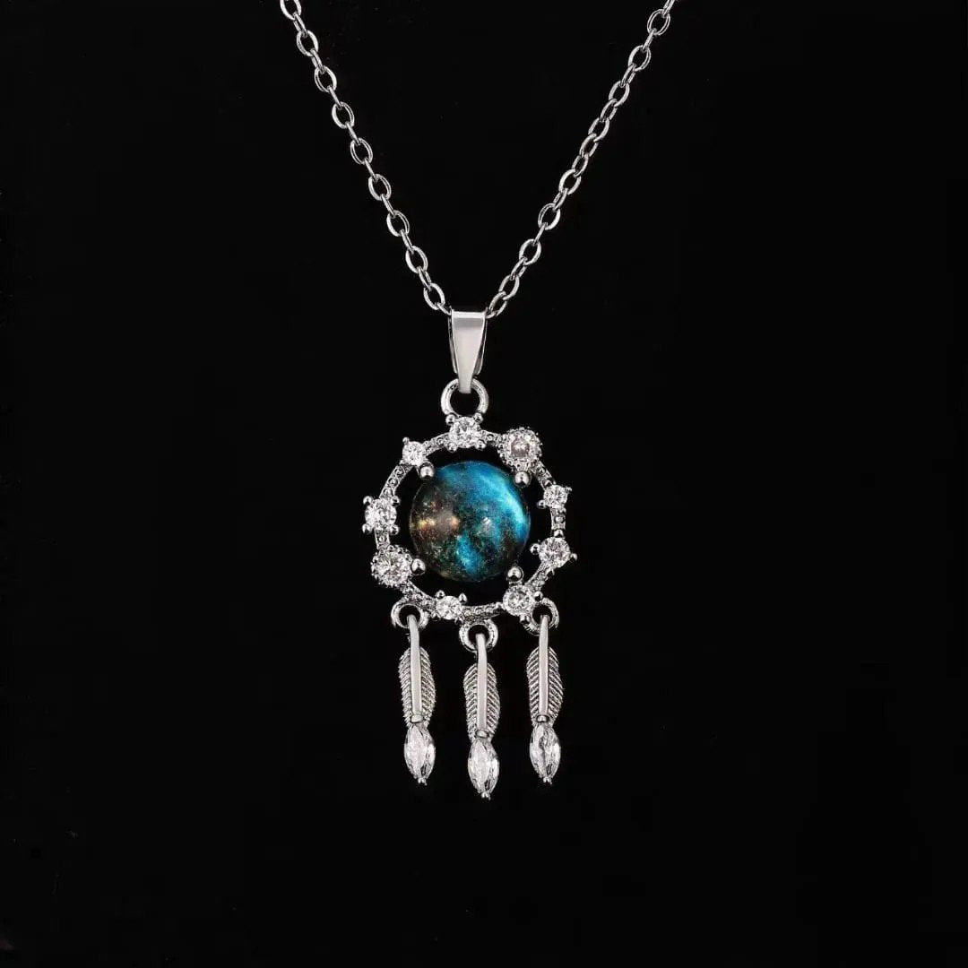 Galaxy Moon Pendant Necklace