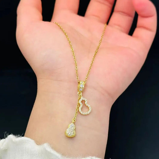 Golden Gourd Pendant Necklace - view 1