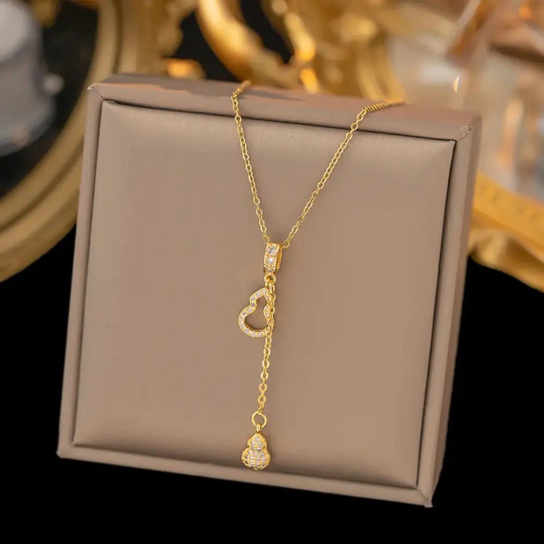 Golden Gourd Pendant Necklace - view 3