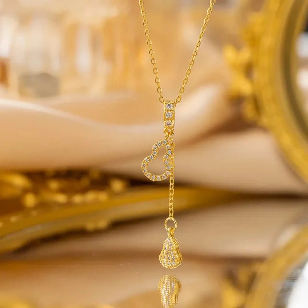 Golden Gourd Pendant Necklace - view 4