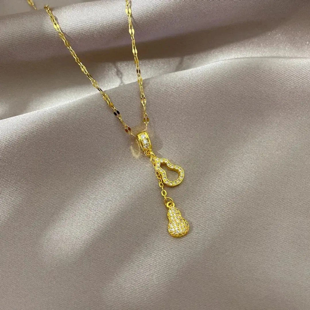 Golden Gourd Pendant Necklace - view 5