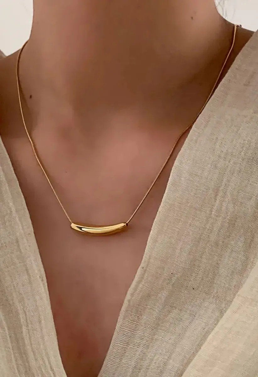 Gold-Plated Anti Tarnish Minimalistic Necklace - view 4