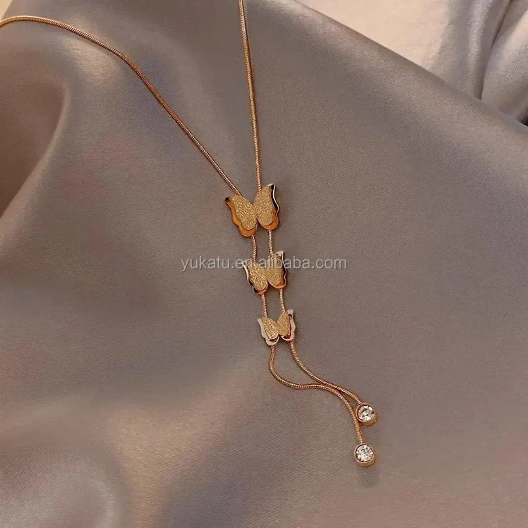 Long Butterfly Layered Necklace - view 2