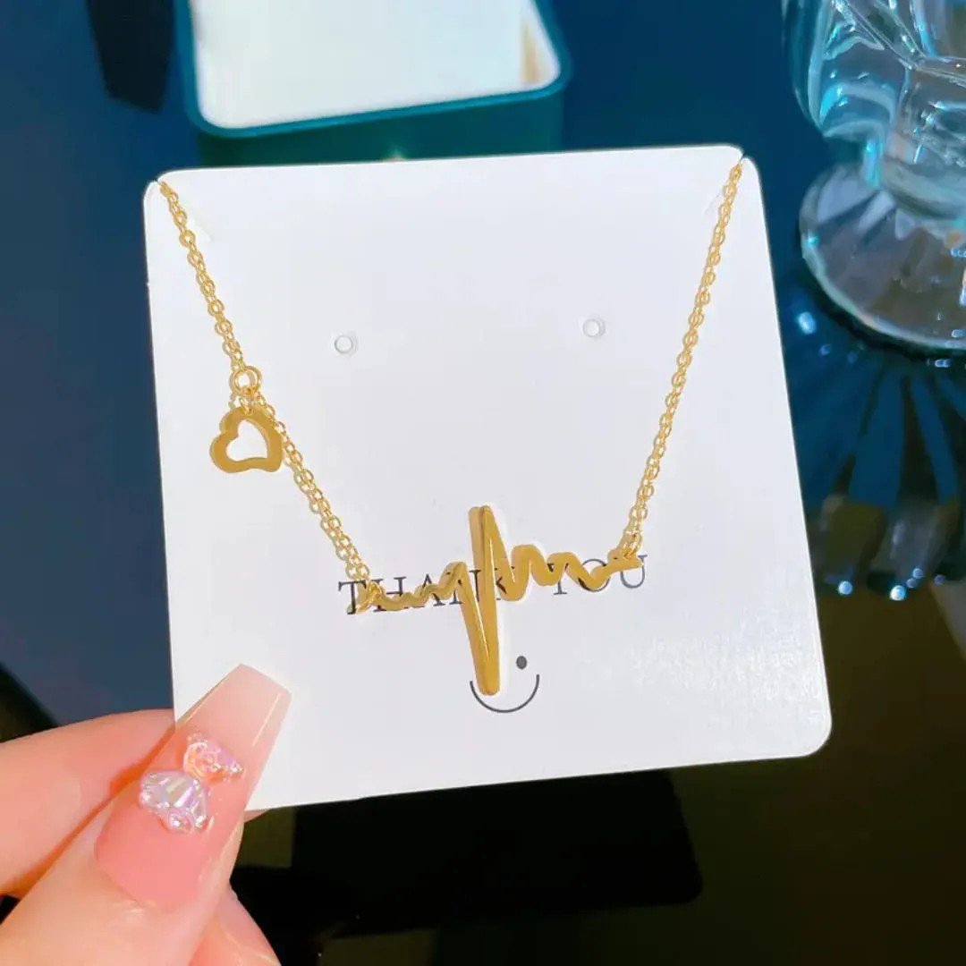Classy Heartbeat Necklace - view 2