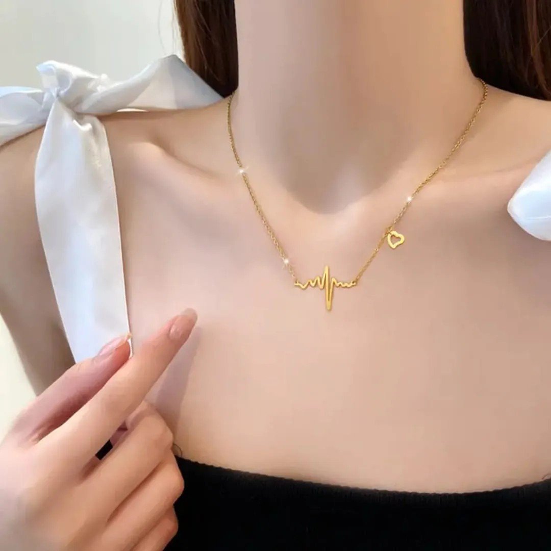 Classy Heartbeat Necklace - view 3