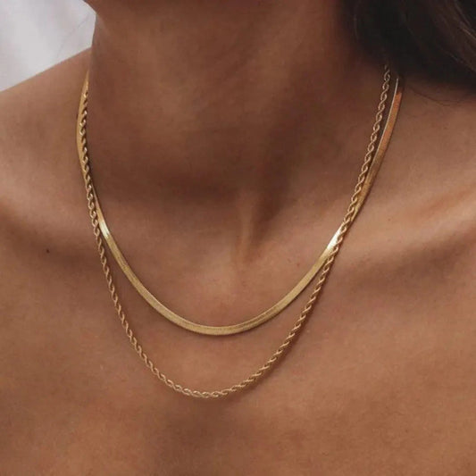 Layered Snake Chain Necklace - view 1